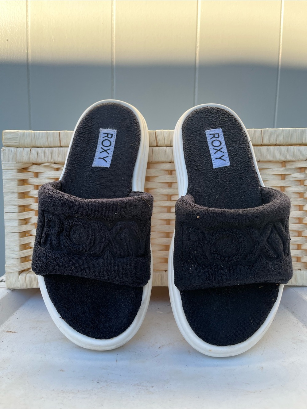Roxy Black Slide Sandals for Women